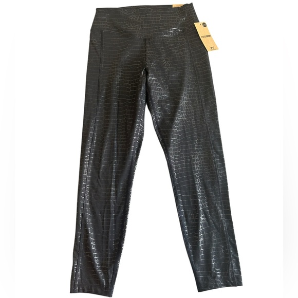 Victoria’s Secret PINK Ultimate High Waist 7/8 Croc Print Leggings Black M NWT - Picture 1 of 4